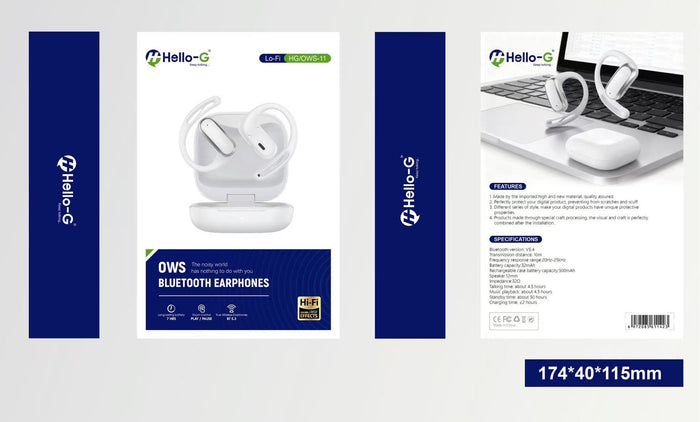 Hello-G OWS-11 åpne Bluetooth-øretelefoner